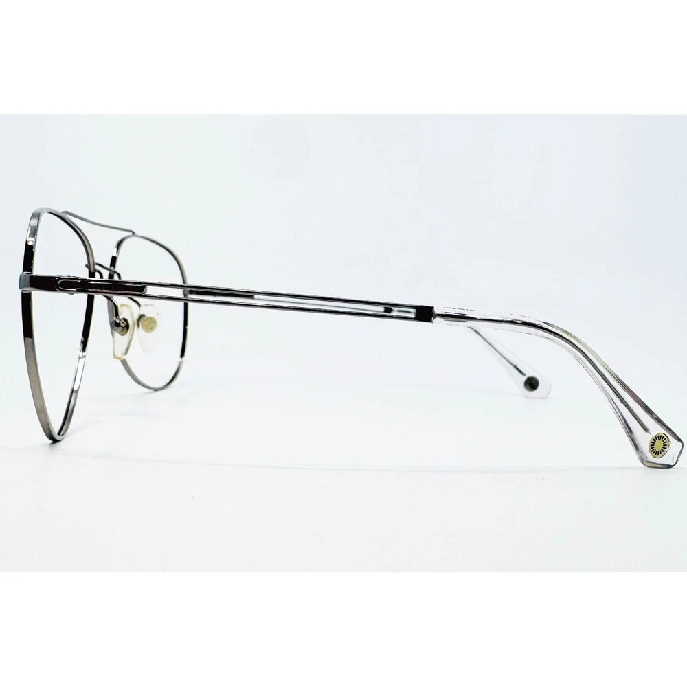 Horien Eyeglasses Frames Mens Gunmetal Aviator N6259 P03 59-15-135